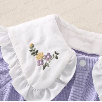 Baby Floral Collar Purple Romper - image 4