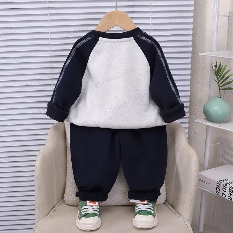 FALL STYLE Toddler Animal Color Block Sweatshirt and Jogger Set - image 2