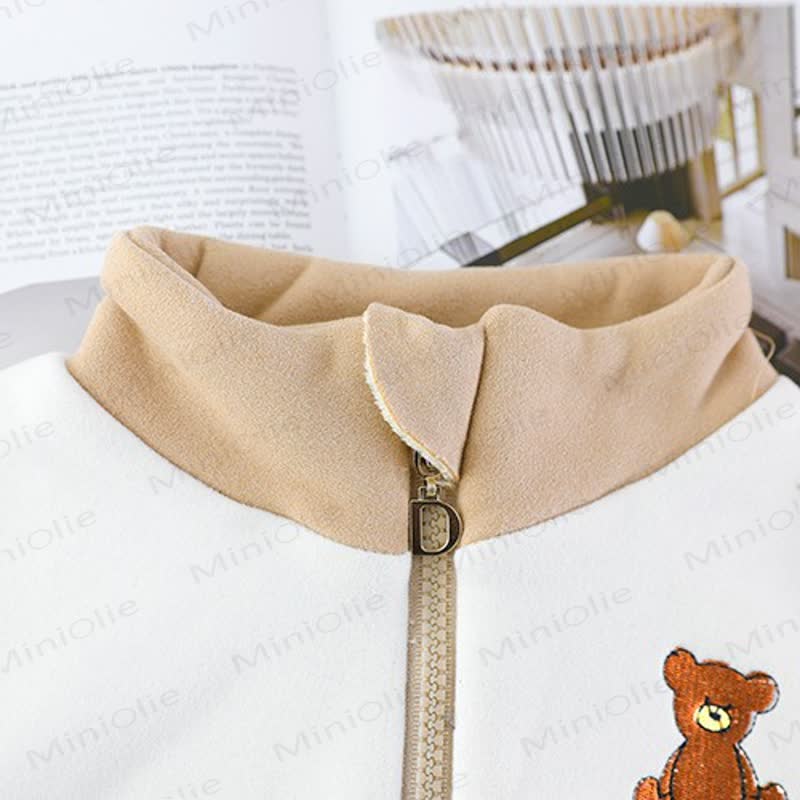 LUCKY BEAR Toddler Fleece Color Block Zip Jacket and Jogger Set - image 4
