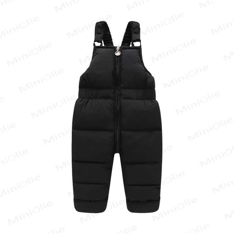 Toddler Quilted Zip Front Puffer Overalls - Black - 4-5T - image 2