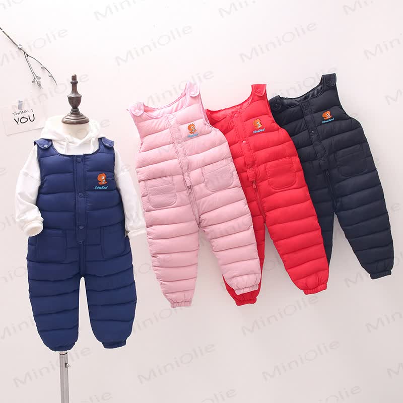 Baby Toddler Bear Quilted Fleece Lined Overalls - image 1