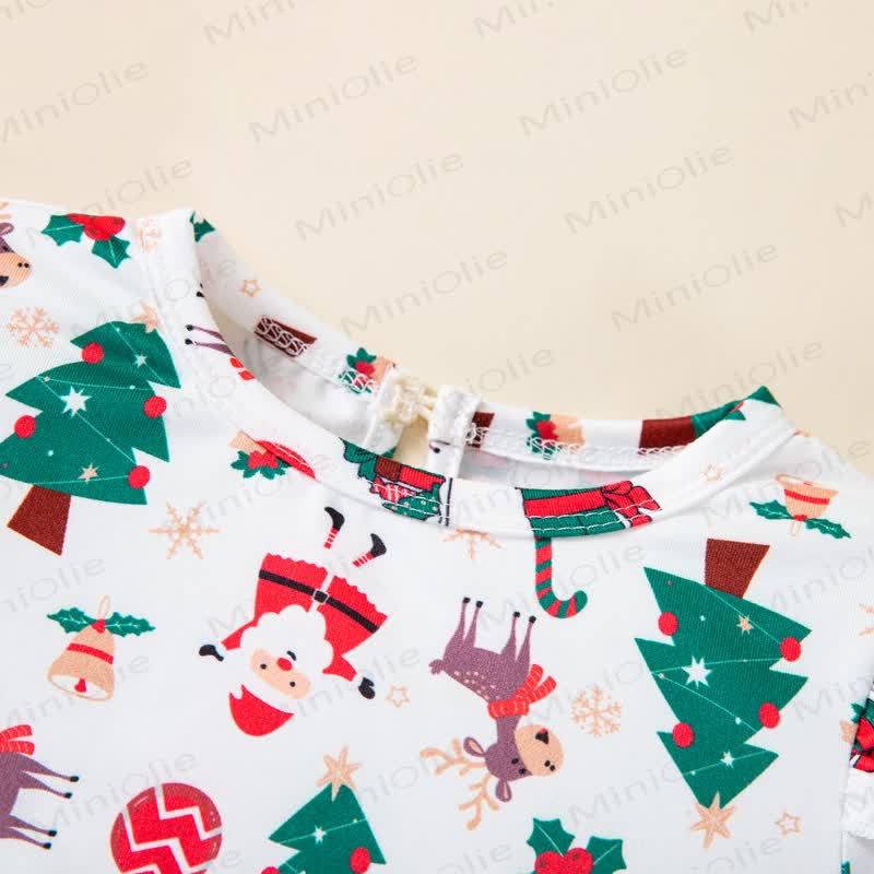 Toddler Girl Christmas Print Tulle Party Dress - image 6