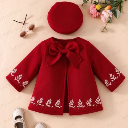 Baby Girl Christmas Cape Dress Coat with the Matching Hat - image 18