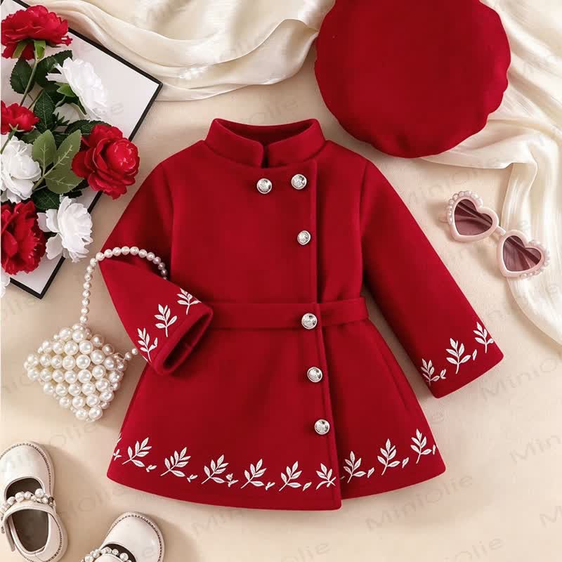 Baby Girl Christmas Cape Dress Coat with the Matching Hat - image 2