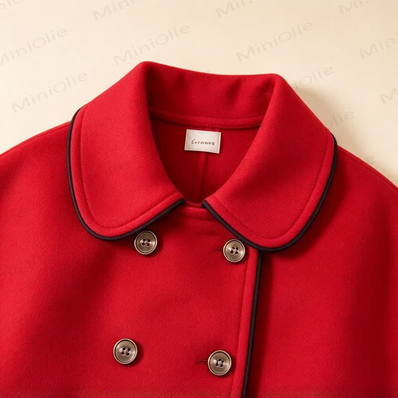 Baby Girl Christmas Cape Dress Coat with the Matching Hat - image 8