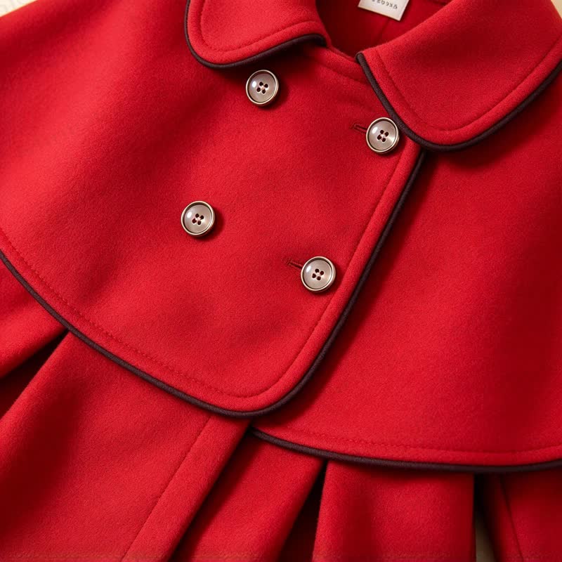 Baby Girl Christmas Cape Dress Coat with the Matching Hat - image 9