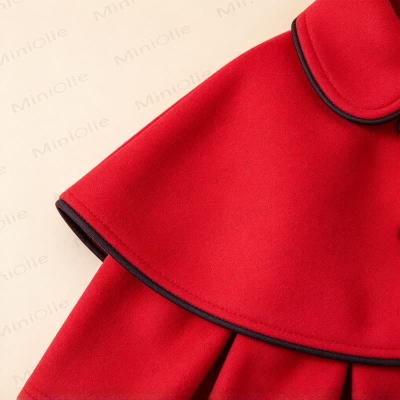 Baby Girl Christmas Cape Dress Coat with the Matching Hat - image 10