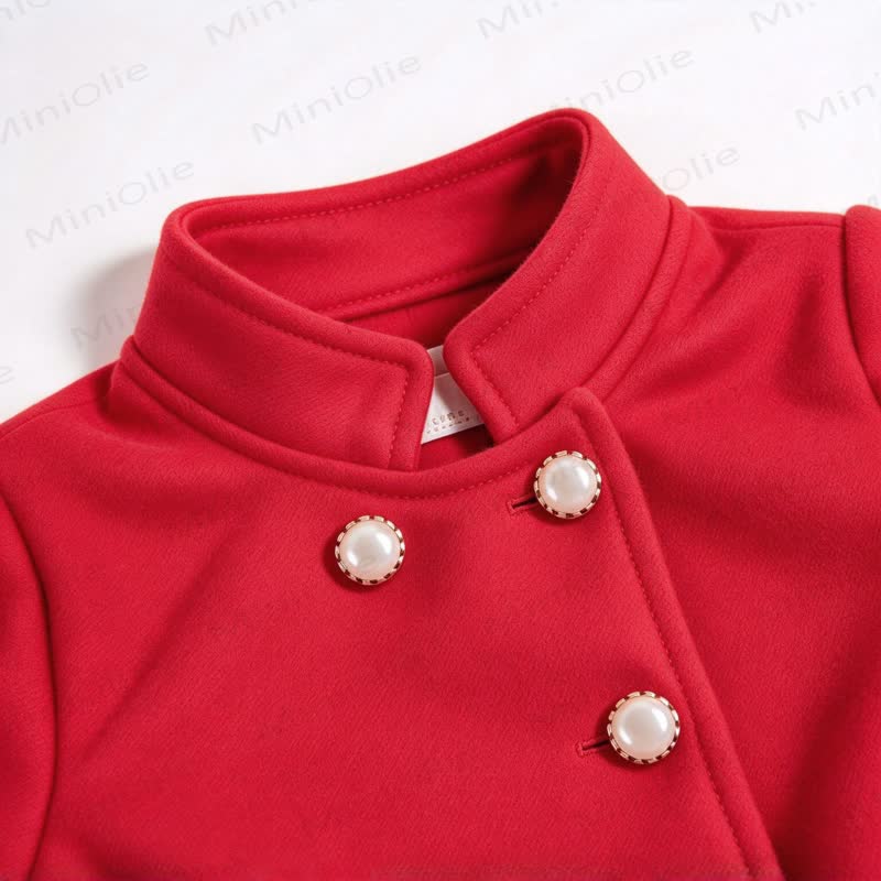 Baby Girl Christmas Cape Dress Coat with the Matching Hat - image 3