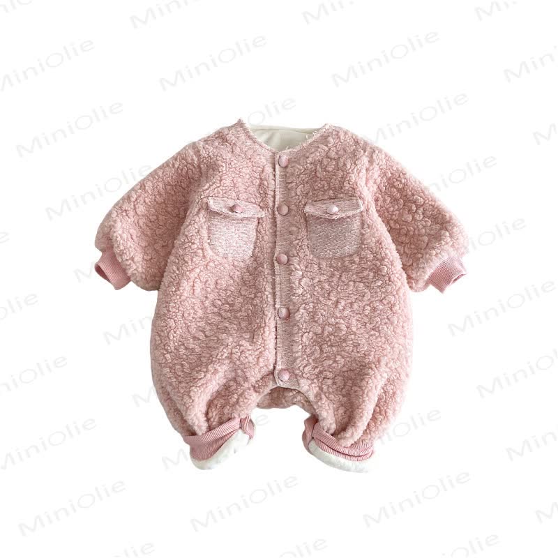 Baby Toddler Cute Fleece Pocket Romper - image 4