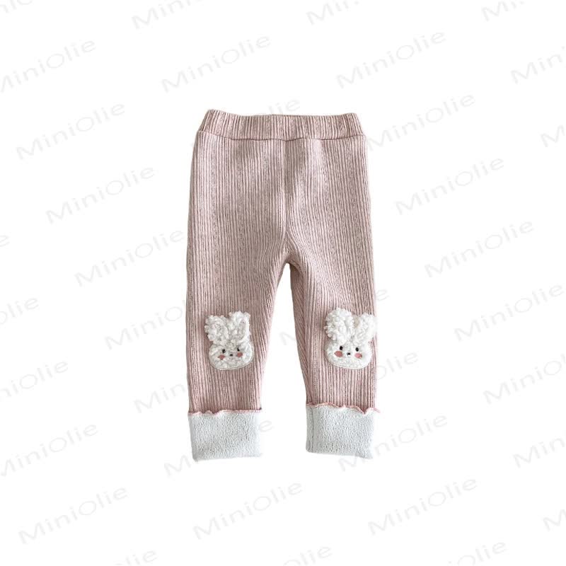 Baby Girl Rabbit Ribbed Foldover Cuff Leggings - image 3