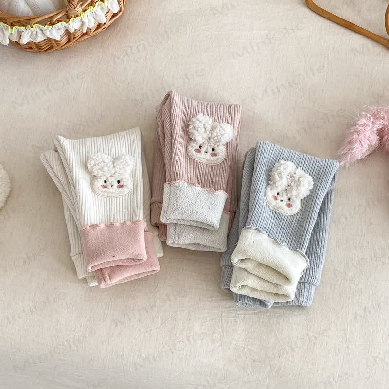 Baby Girl Rabbit Ribbed Foldover Cuff Leggings - image 6