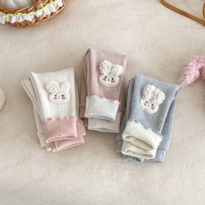 Baby Girl Rabbit Ribbed Foldover Cuff Leggings - image 6