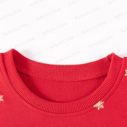Toddler Girl Red Gingerbread Sweatshirt and Flare Pants Set - image 3