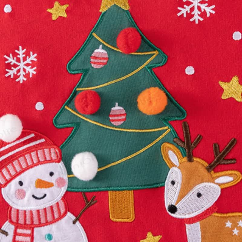 Toddler Christmas Graphic Sweatshirt and Striped Pants Set - image 4