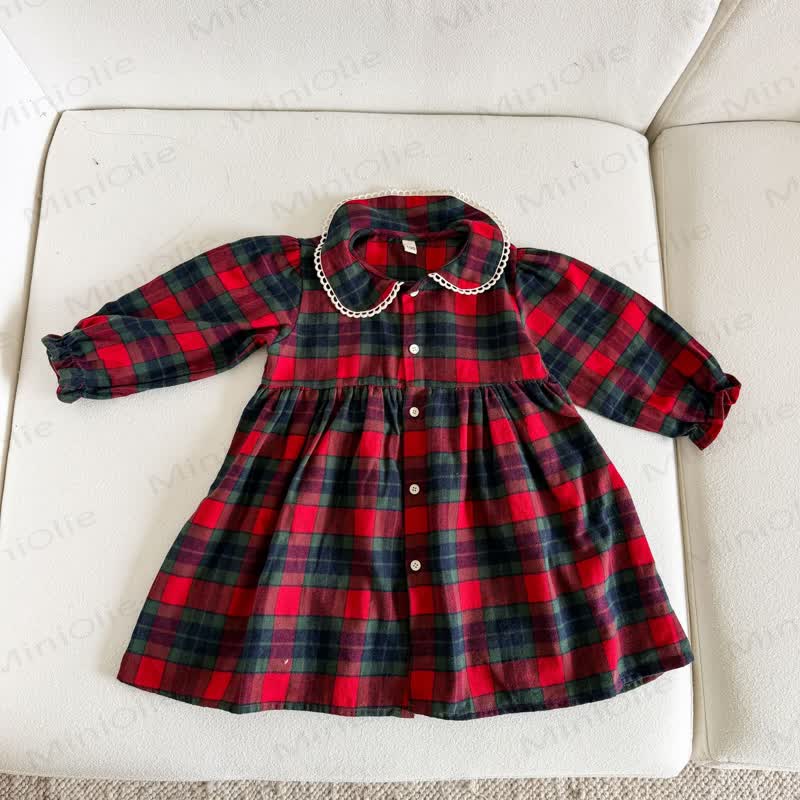 Toddler Cozy Classic Plaid Pajama Set or Dress - Red Dress - 10-11T - image 4