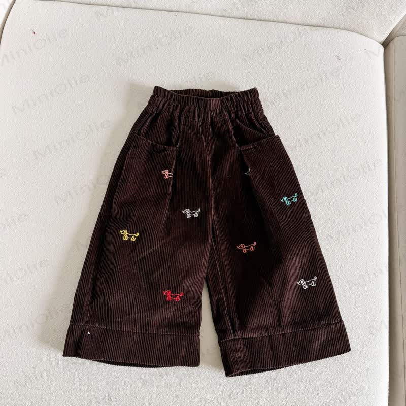 Toddler Puppy Embroidered Corduroy Pants - image 5