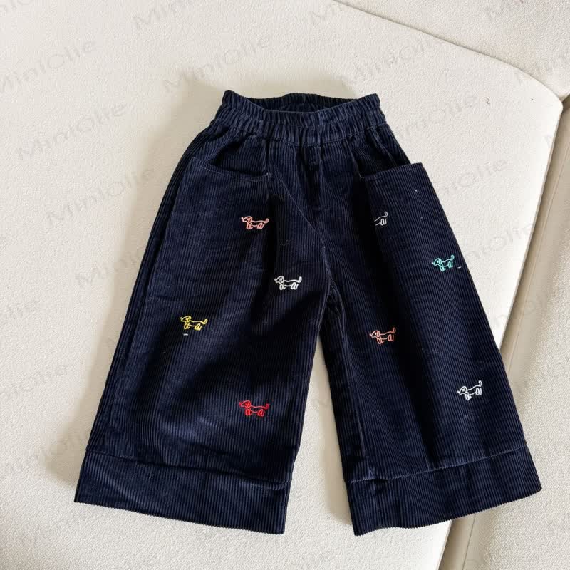 Toddler Puppy Embroidered Corduroy Pants - image 6