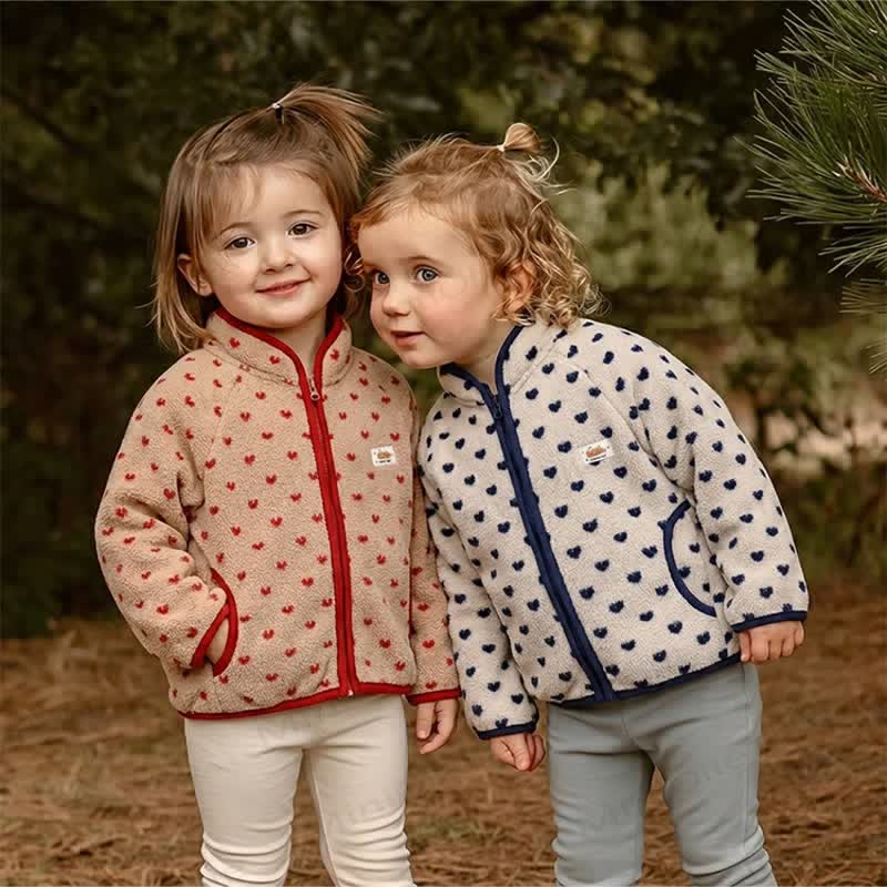 Baby Toddler Floral Heart Fleece Zip Up Jacket - image 3