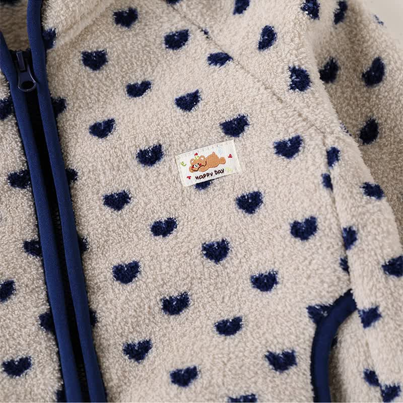 Baby Toddler Floral Heart Fleece Zip Up Jacket - image 9