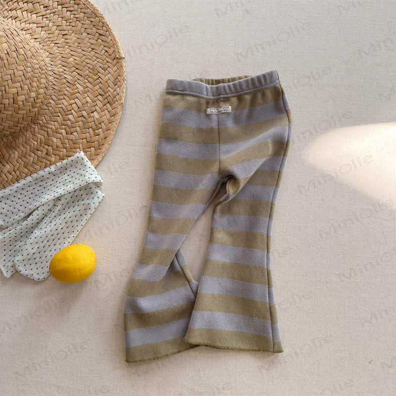 Toddler Girl Wide Stripe Flare Leggings - Brown - 6-7T - image 3