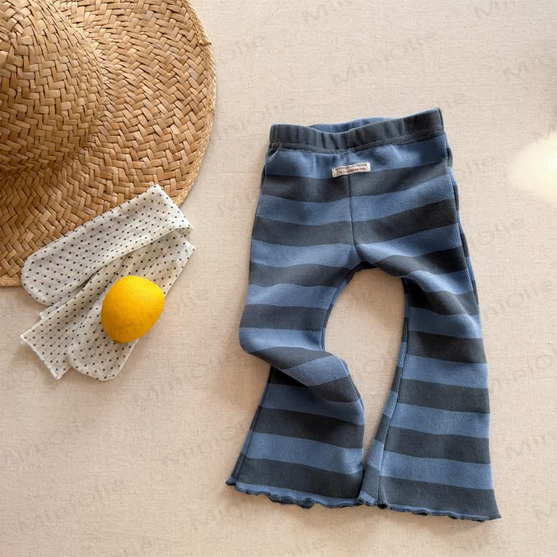 Toddler Girl Wide Stripe Flare Leggings - Blue - 6-7T - image 5