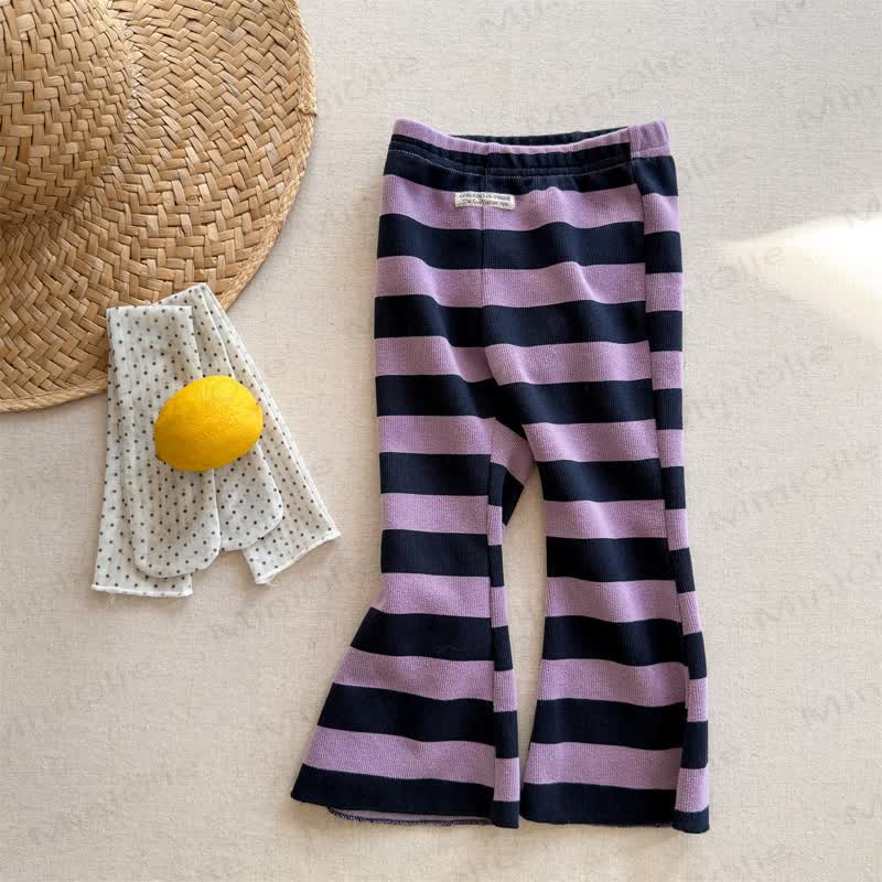 Toddler Girl Wide Stripe Flare Leggings - Purple - 6-7T - image 7