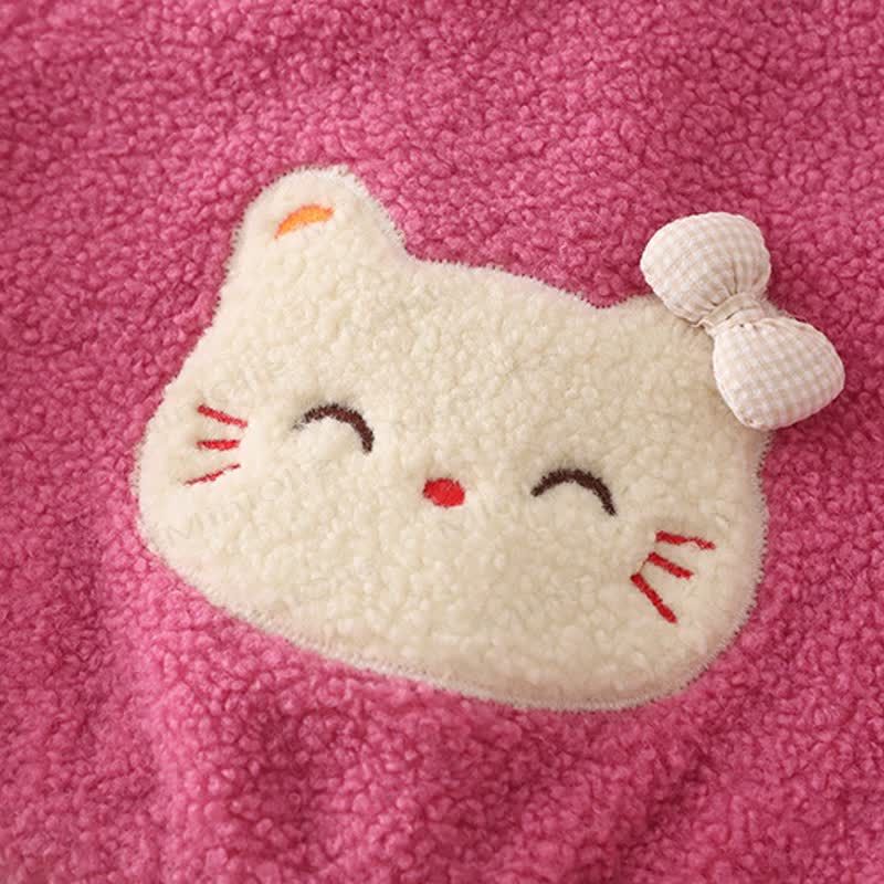 Toddler Girl Cat Sherpa Jacket and Pants 3-Piece Set with Bag - image 19