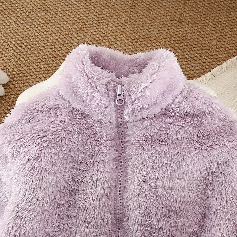 Toddler Cozy Coral Fleece Zip Up Jacket and Pants Set - image 6