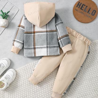 Baby Boy Cozy Plaid Jacket and Jogger 2-Piece Set - image 2