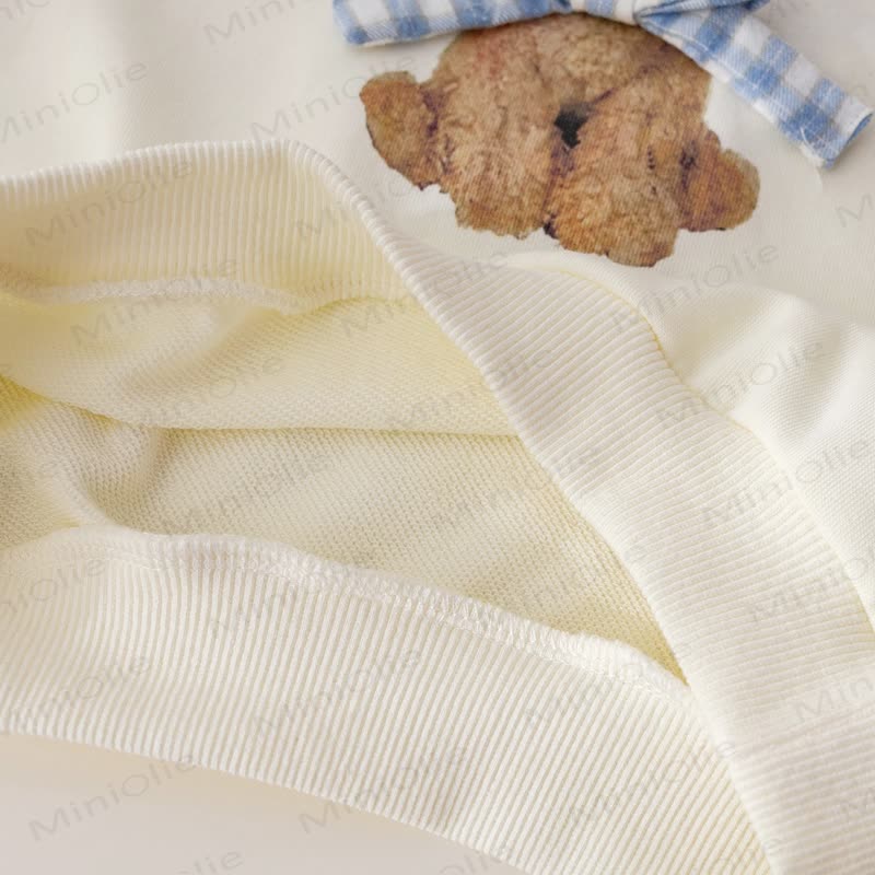 Toddler Puppy Bow Sweatshirt and Gingham Pants Set - image 9