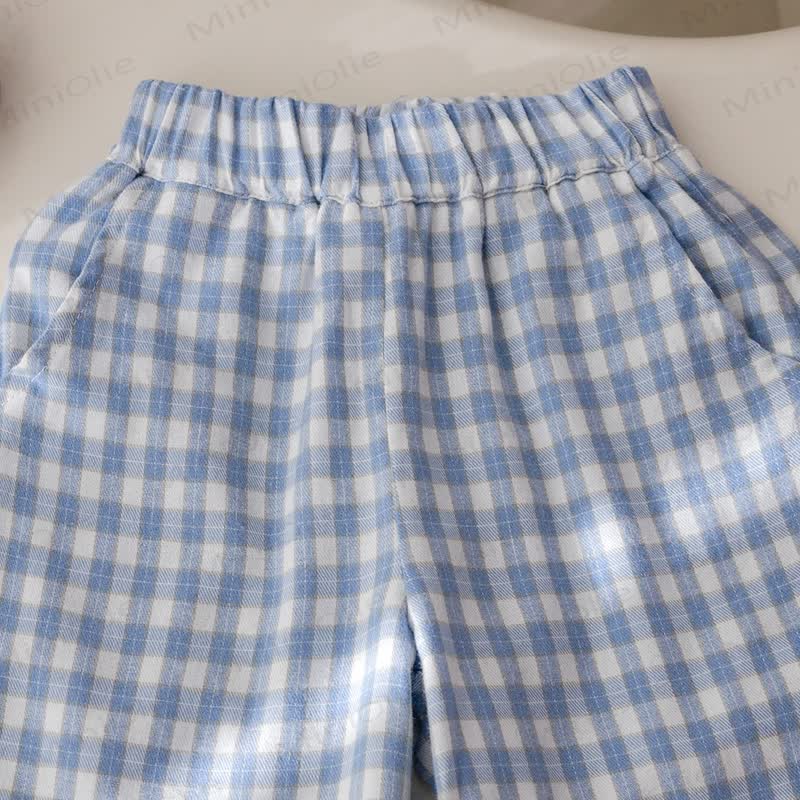 Toddler Puppy Bow Sweatshirt and Gingham Pants Set - image 12