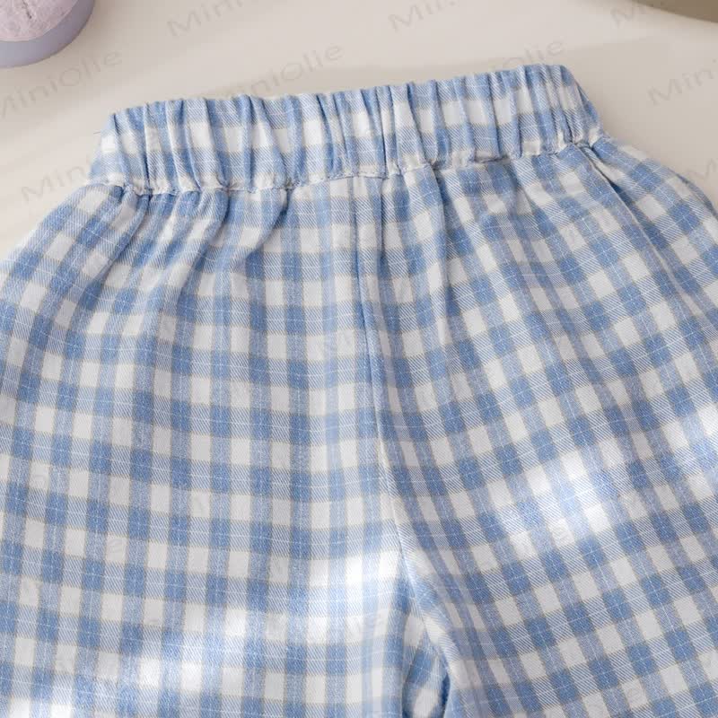 Toddler Puppy Bow Sweatshirt and Gingham Pants Set - image 14