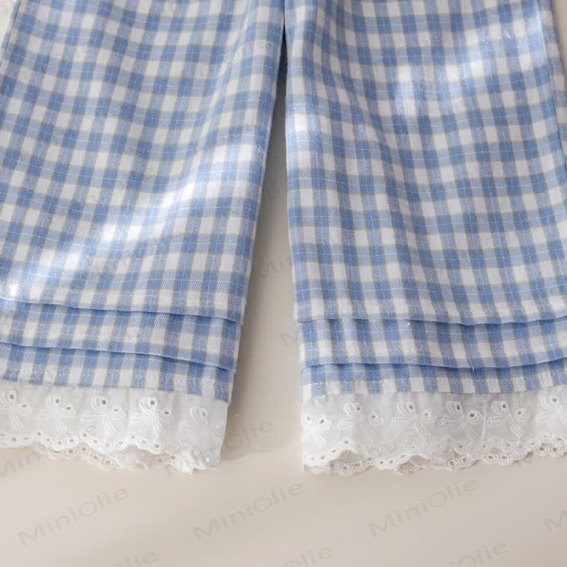 Toddler Puppy Bow Sweatshirt and Gingham Pants Set - image 15