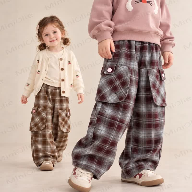 Baby Toddler Retro Plaid Utility Pocket Pants or Cartoon Patch Top - image 1