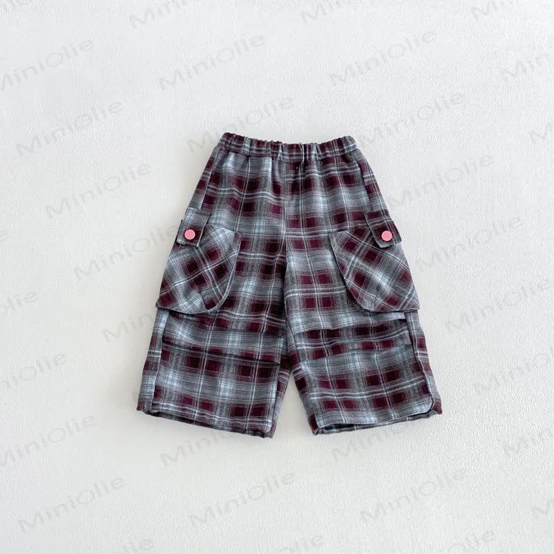 Baby Toddler Retro Plaid Utility Pocket Pants or Cartoon Patch Top - Blue - 7-8T - image 3