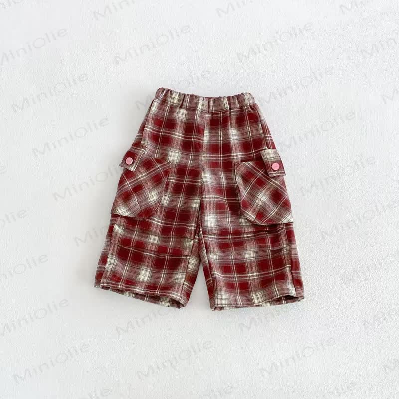 Baby Toddler Retro Plaid Utility Pocket Pants or Cartoon Patch Top - Red - 7-8T - image 4
