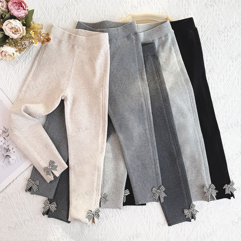 Toddler Girl Bow Trim Leggings - image 1