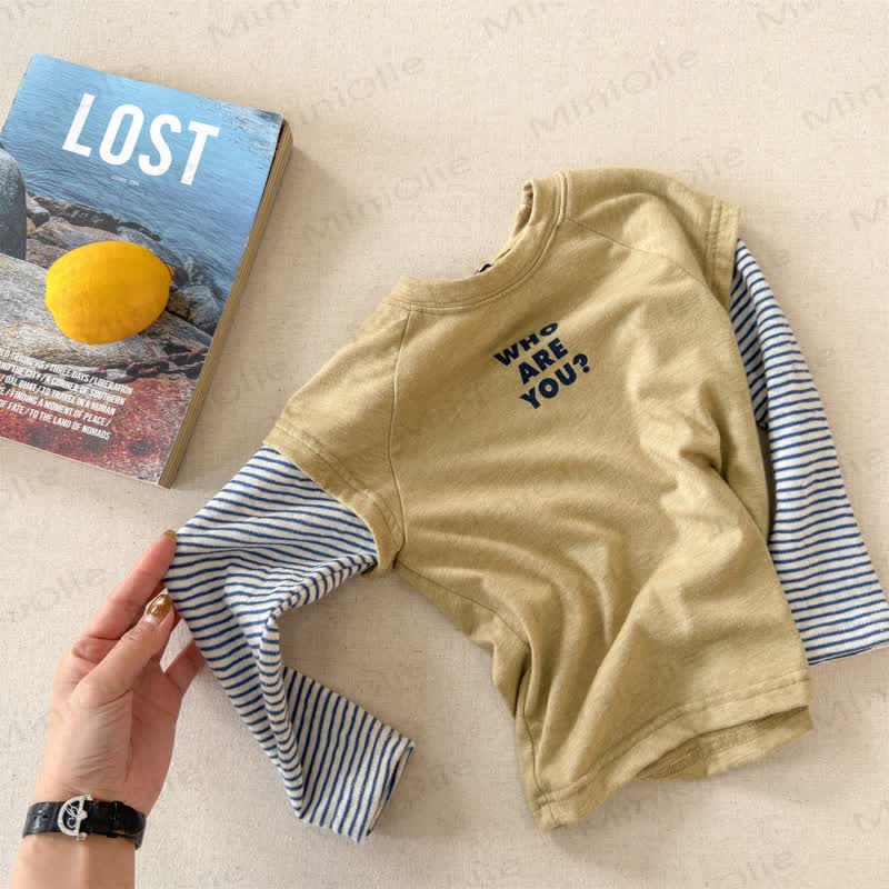 WHO ARE YOU Toddler Girl Layered Look T-Shirt - Yellow - 6-7T - image 7