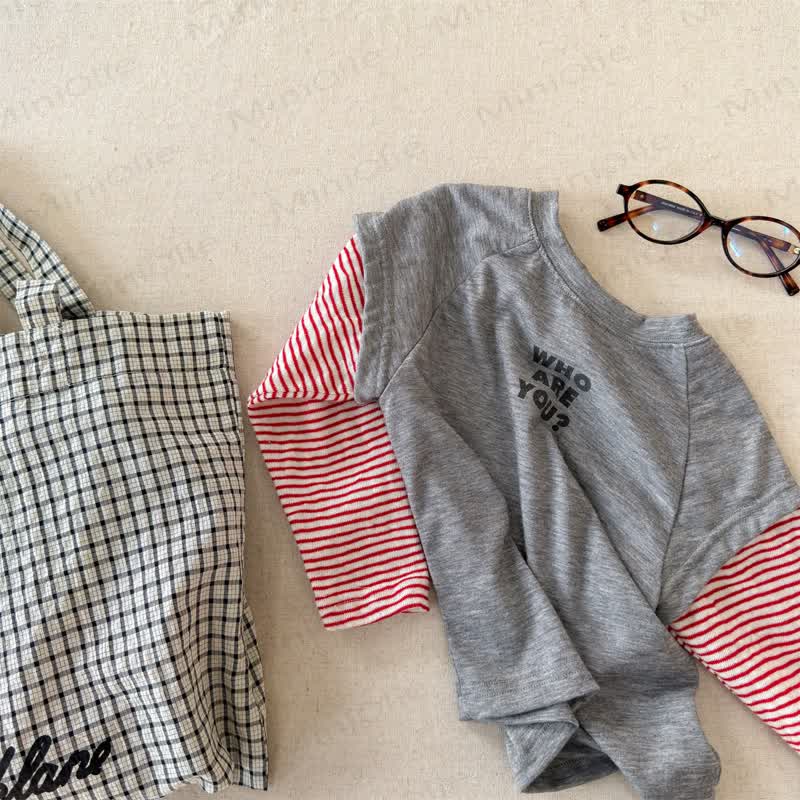 WHO ARE YOU Toddler Girl Layered Look T-Shirt - Gray - 6-7T - image 3