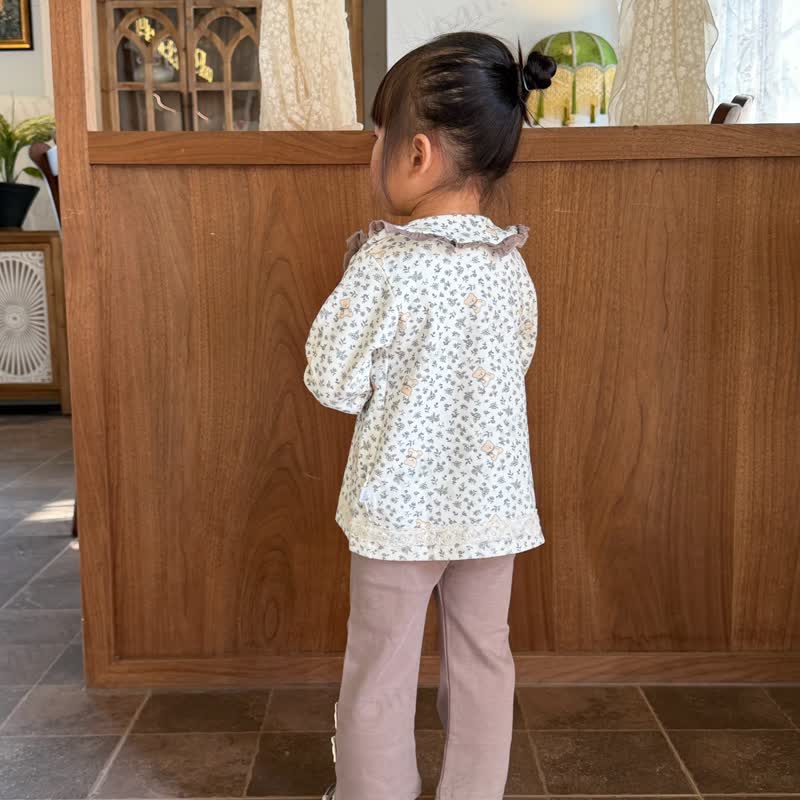 Baby Toddler Floral Peter Pan Collar Cozy Top and Pants 2-piece Set - image 6