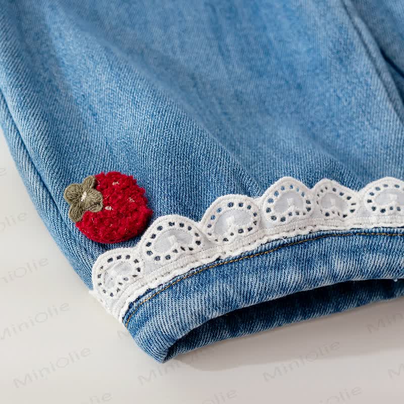 Toddler Girl Fruit Lace Trim Fleece Pants - image 6