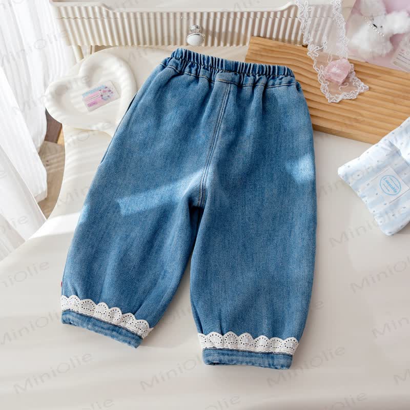 Toddler Girl Fruit Lace Trim Fleece Pants - image 3