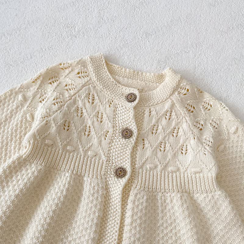 Baby Girl Cream Pointelle Peplum Cardigan Sweater Outerwear - image 6