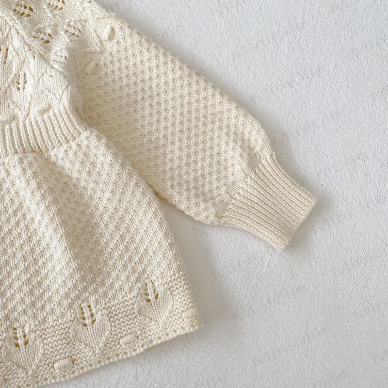 Baby Girl Cream Pointelle Peplum Cardigan Sweater Outerwear - image 10