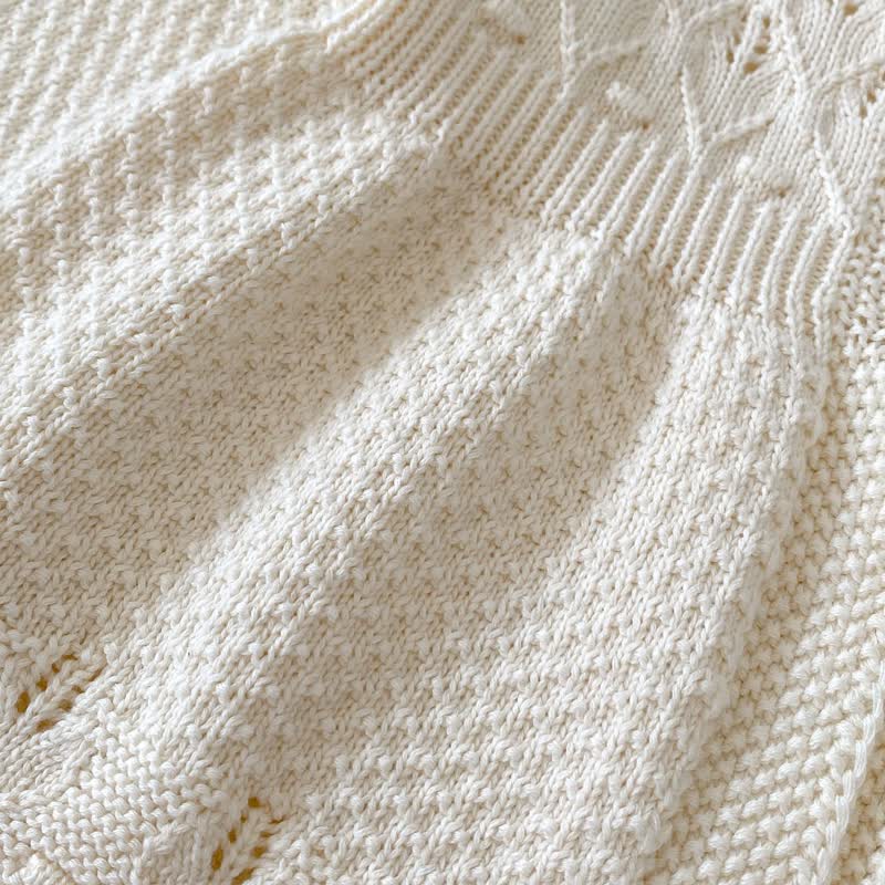 Baby Girl Cream Pointelle Peplum Cardigan Sweater Outerwear - image 8