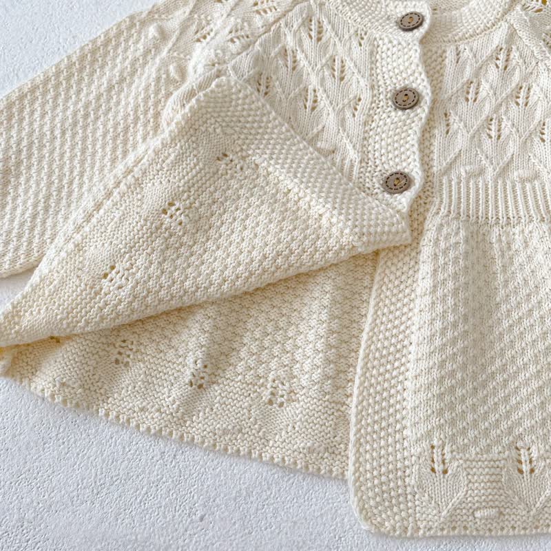 Baby Girl Cream Pointelle Peplum Cardigan Sweater Outerwear - image 9