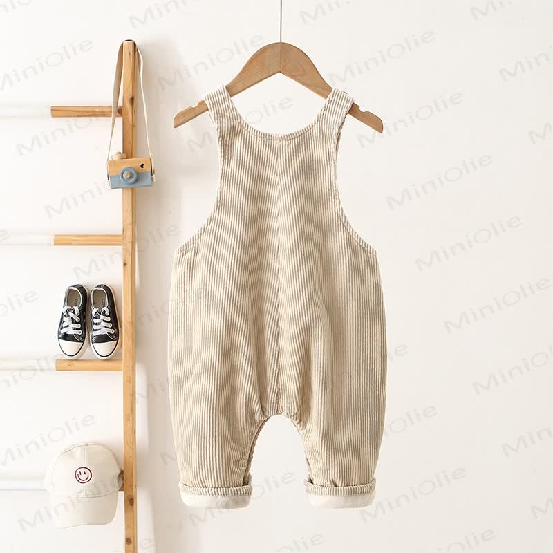 Baby Goose Fleece Lined Corduroy Overall Romper - image 4