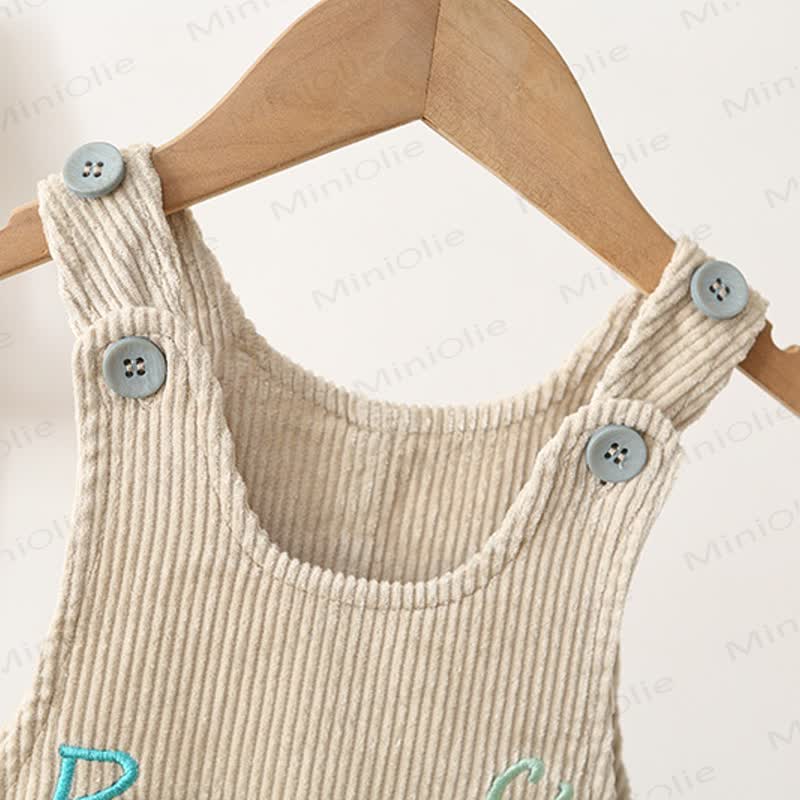 Baby Goose Fleece Lined Corduroy Overall Romper - image 5