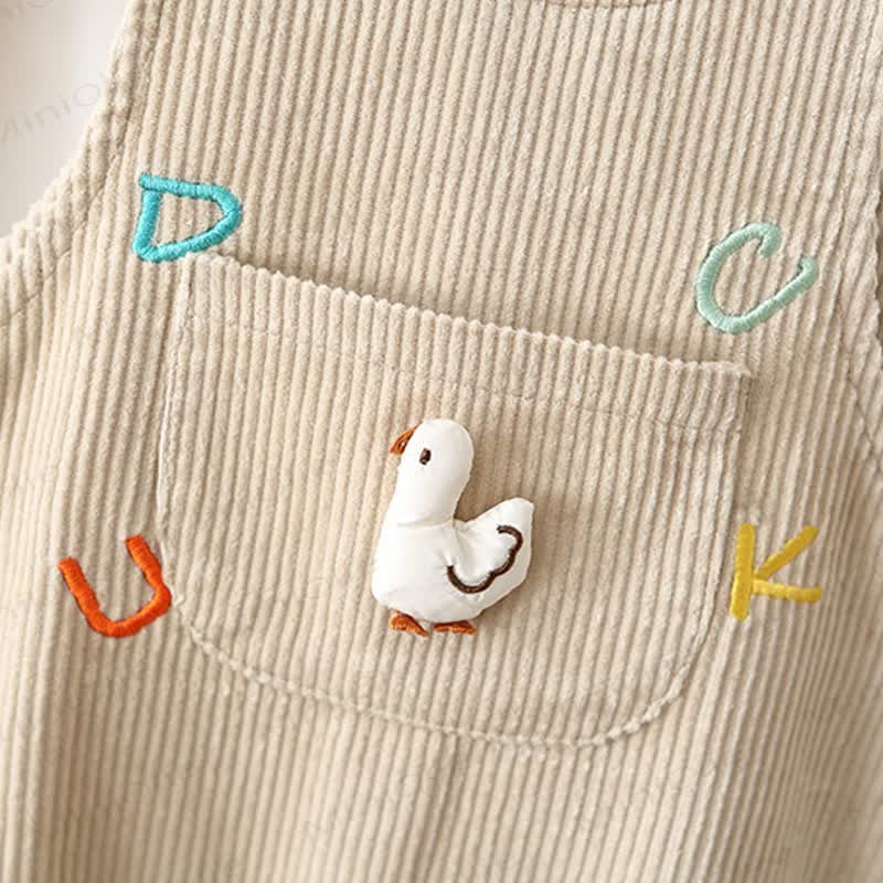Baby Goose Fleece Lined Corduroy Overall Romper - image 8