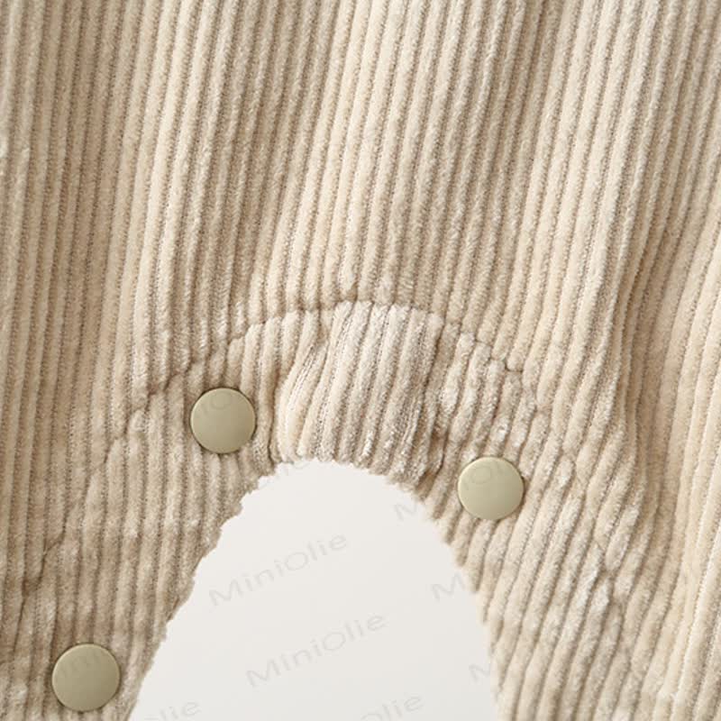 Baby Goose Fleece Lined Corduroy Overall Romper - image 9